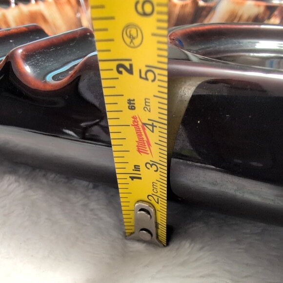 Vintage MCM Large Ceramic Ashtray Brown/Tan Drip Glaze 10.25" Square VGC - Picture 8 of 9